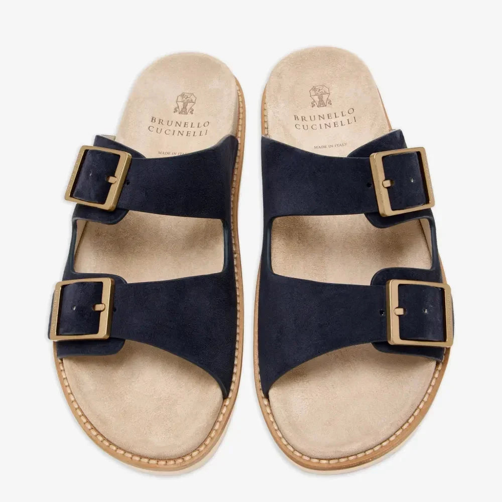 Brunello Cucinelli double-strap Black sandals