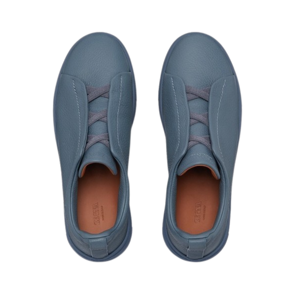 ZEGNA Triple Stitch Low-Top Sneaker Blue