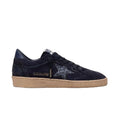 Golden Goose Ball Star in dark blue suede with dark blue glitter star sneakers