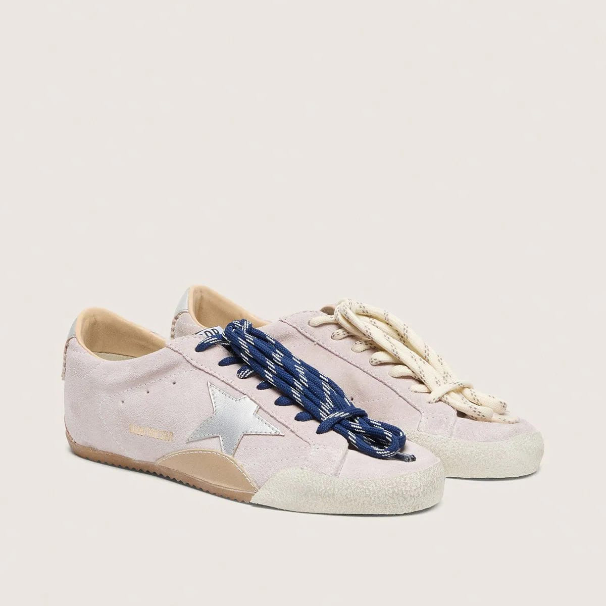Women's True-Star in pastel pink suede with silver star and heel tab