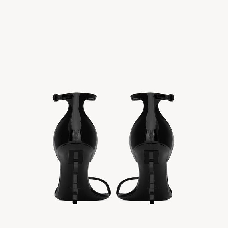 Saint Laurent OPYUM Sandals in patent leather BLACK