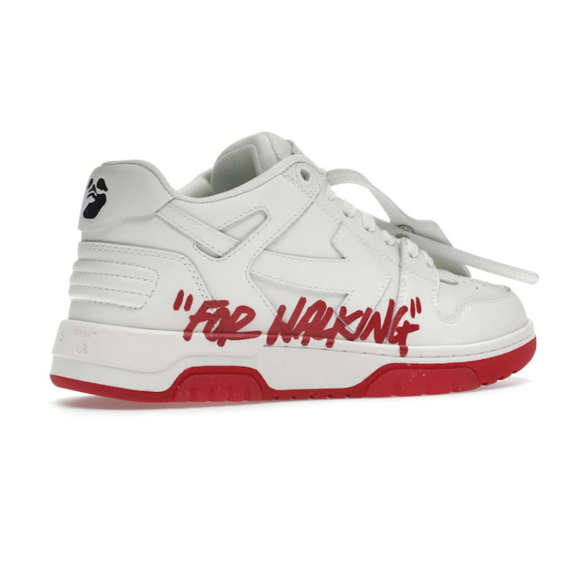 OFF-WHITE Out Of Office “OOO” Low Tops For Walking White White Red