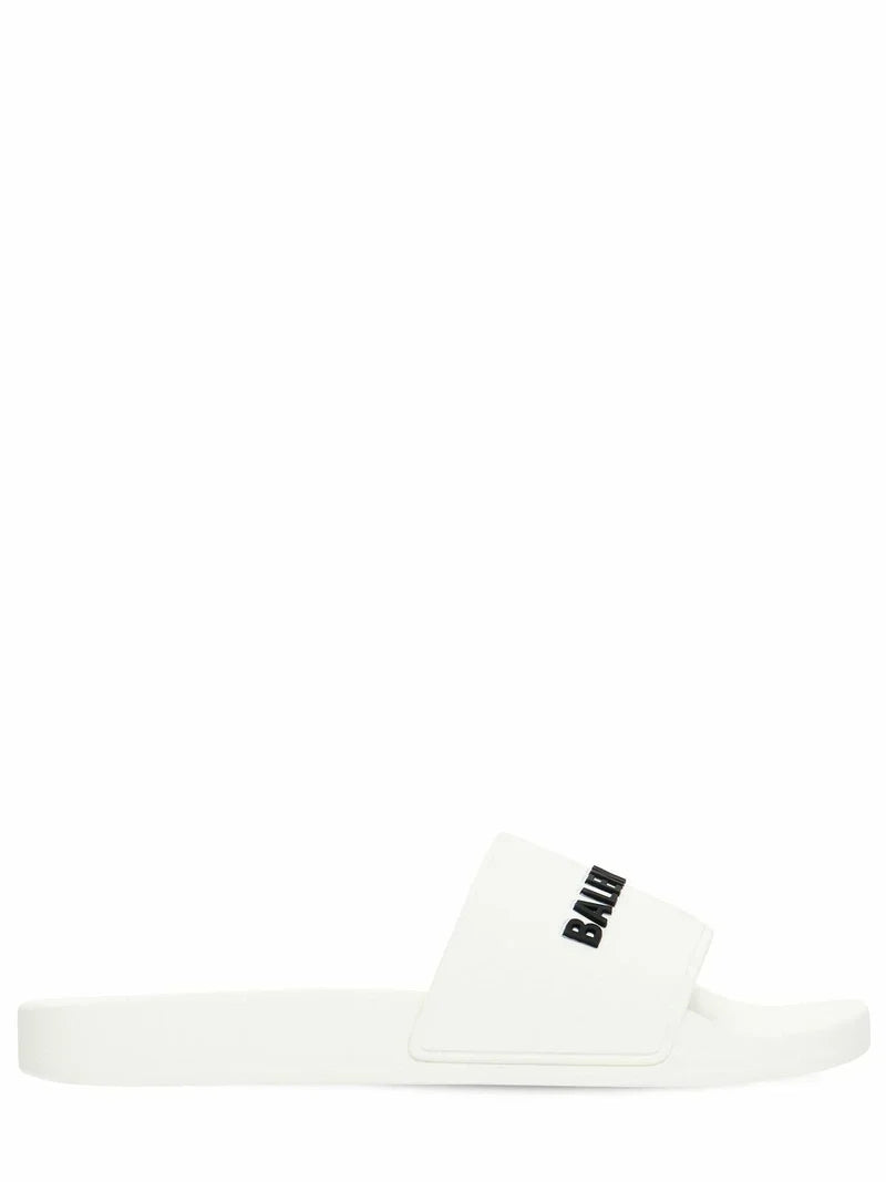 Sale BALENCIAGA - Logo Rubber Pool Slide Sandals