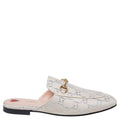 Gucci Cream Canvas Princetown Horsebit Mules